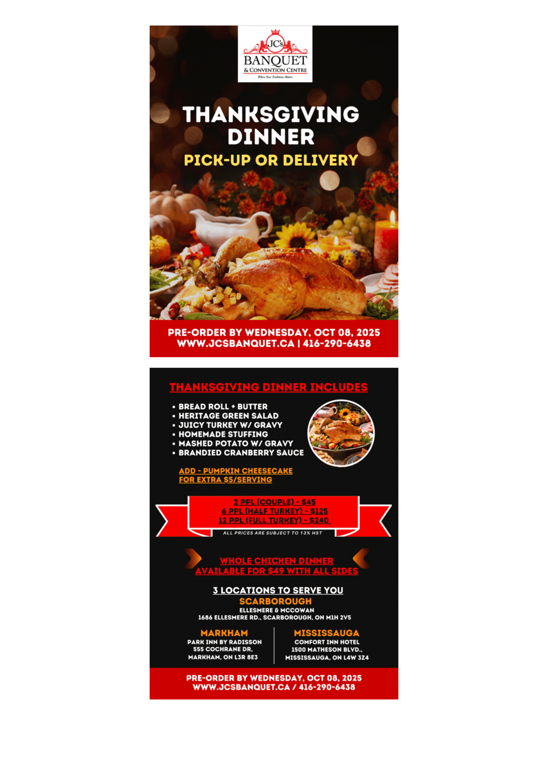 menus at JCs